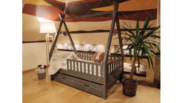 Łóżko domek drewniane dla dzieci TIPI 4