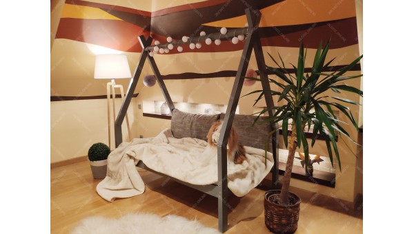 Łóżko domek drewniane dla dzieci TIPI 7 Naturalny