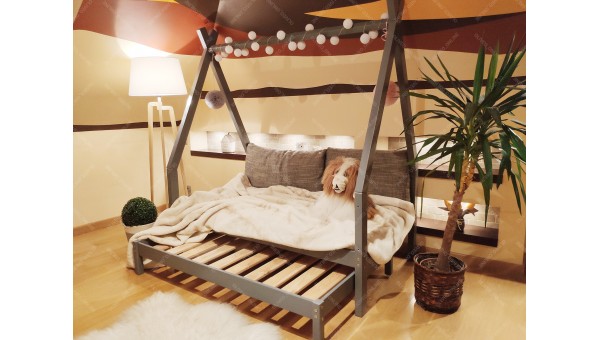 Łóżko domek drewniane dla dzieci TIPI 8 Naturalny